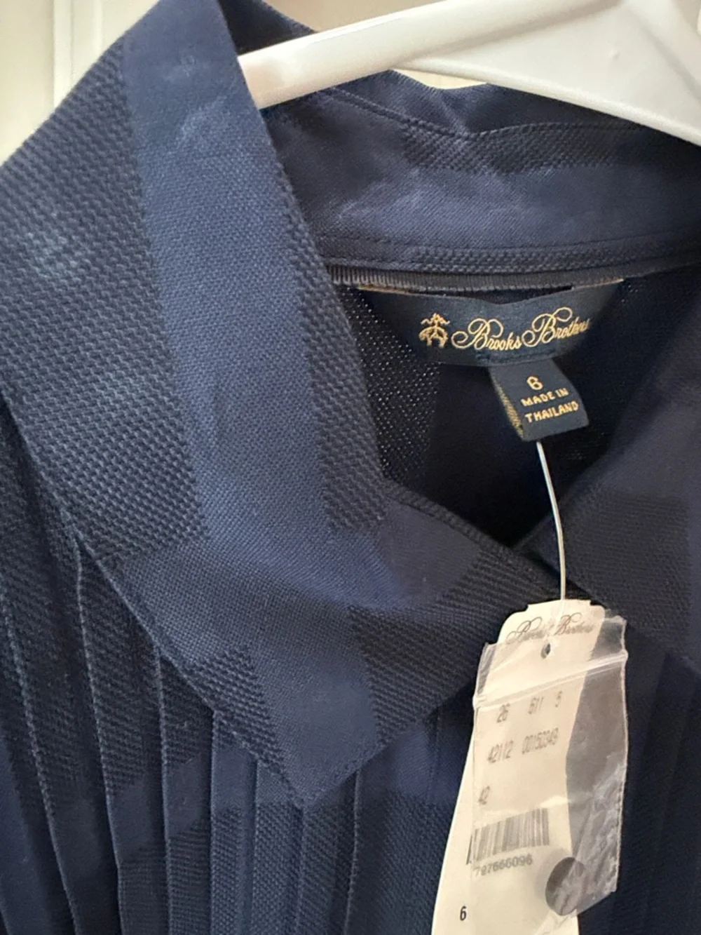 NWT Brooks Brothers 100% cotton button down shirt dress. Old money, classic - Picture 12 of 12